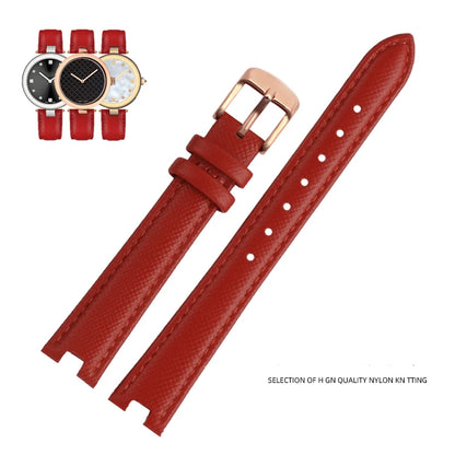 High Quality Notched Watch Strap for Gucci YA141401 YA141505  YA1414 YA1415 GC Women's Watch Leather Watchband 12x5mm 14x5mm