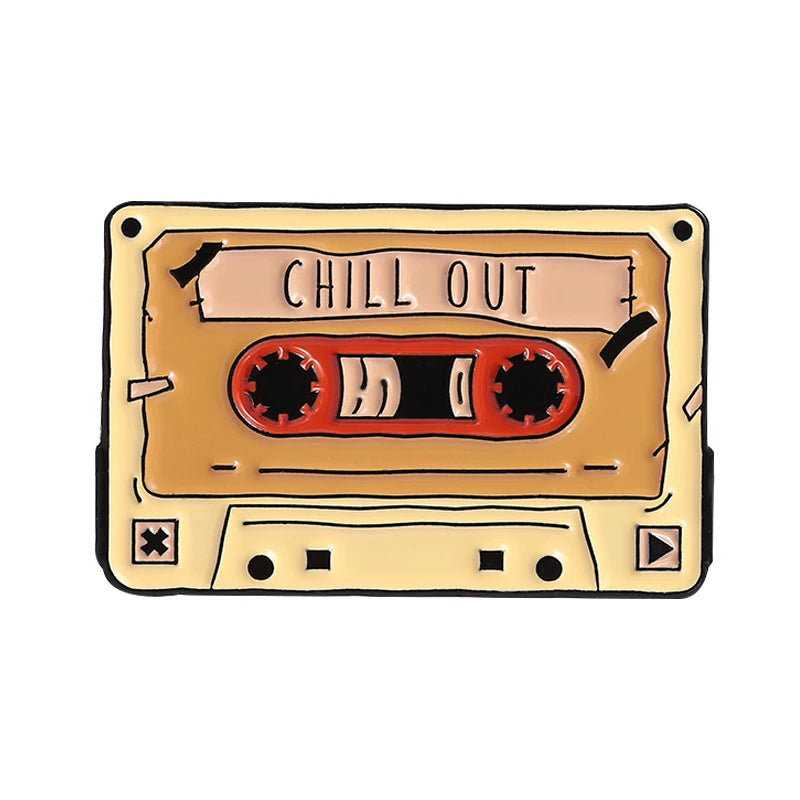 Retro Tapes Enamel Pins Custom 80s 90s Nostalgic Music Brooches Lapel Badges Clothes Funny Jewelry Gift for Friends