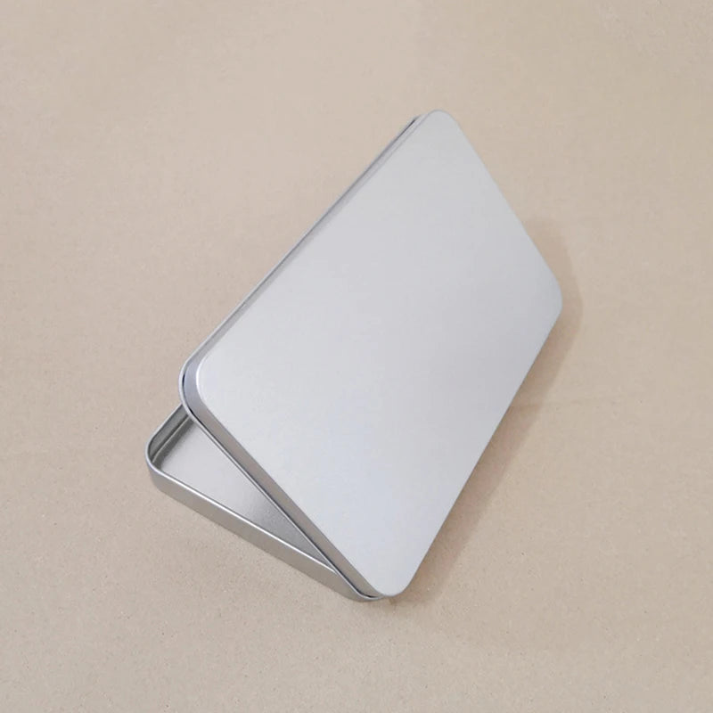 〔W〕Household Iron Storage Box Tin Box Container Empty Hinged Lid Empty Storage Box Candy Card Jewelry Organizer〔Winter1〕