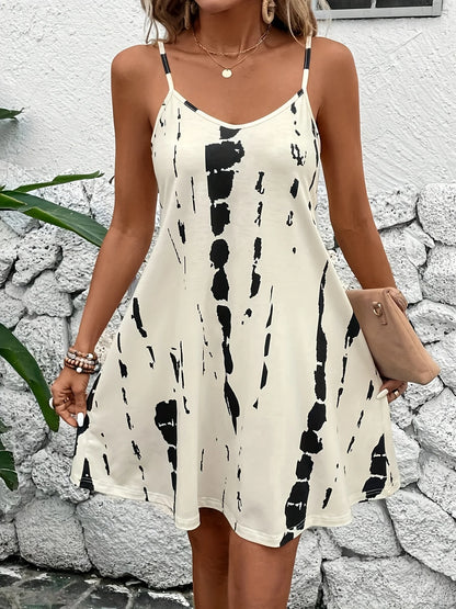 Women's Summer Tie-Dye Printed Slip Dress