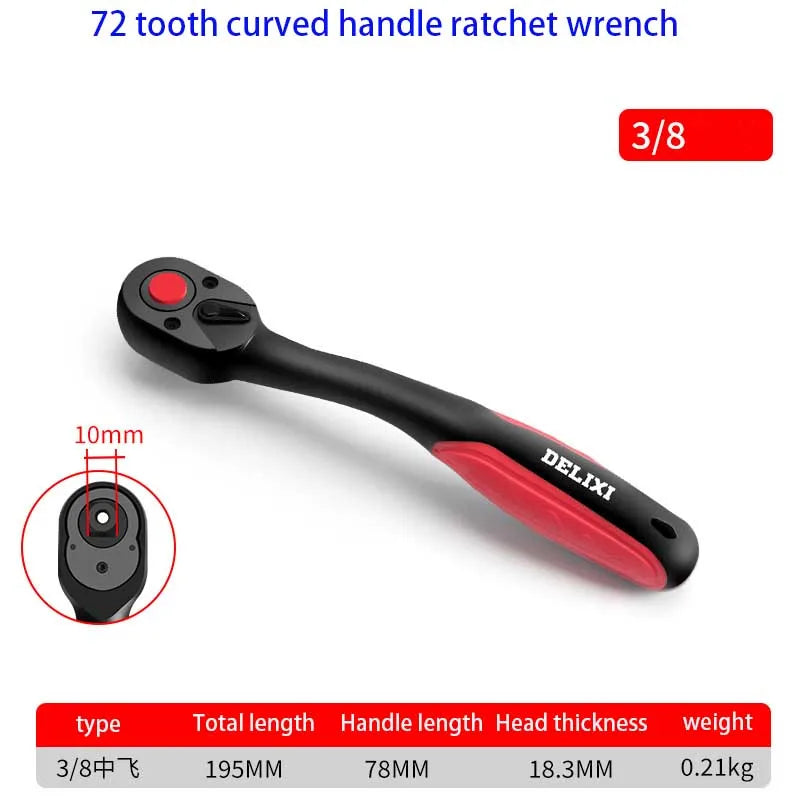 Car Repairs Ratchet Wrench  1/4 3/8 1/2  Inch High Torque Reversible  Quick Release Ratchet Socket Wrench Hand Tool