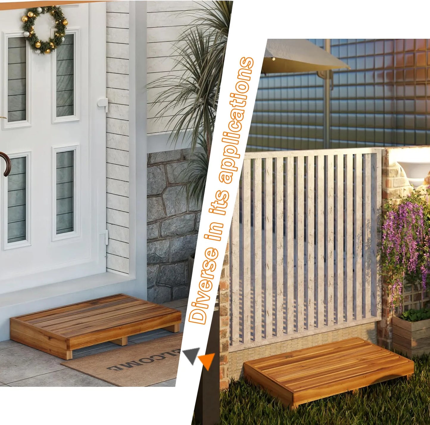 One Step Stool ,  for Bed Wooden Mobility Stepping Stools for Adults, Kids/Bedside, Bathroom, Kitchen, Garden