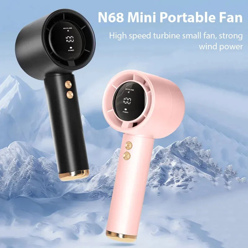 Handheld Fan Portable Turbo Fan Air Cooler 100-Speed Adjustment High-Speed Fans  Mini Hand fan for Home Travel Outdoor Camping