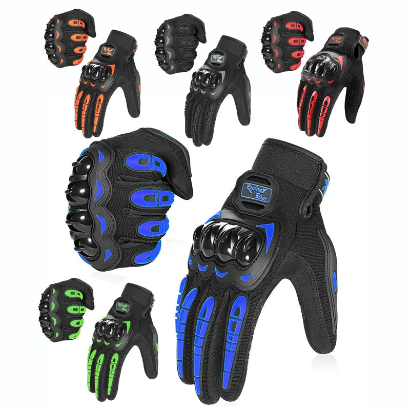 Motorcycle Racing Gloves Fall Protection Men Summer Motocross Protective Gear Breathable Blue Red Grip Palm ﻿