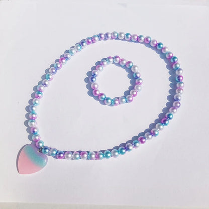 children's necklace three-piece set unicorn necklace rainbow necklace mermaid necklace