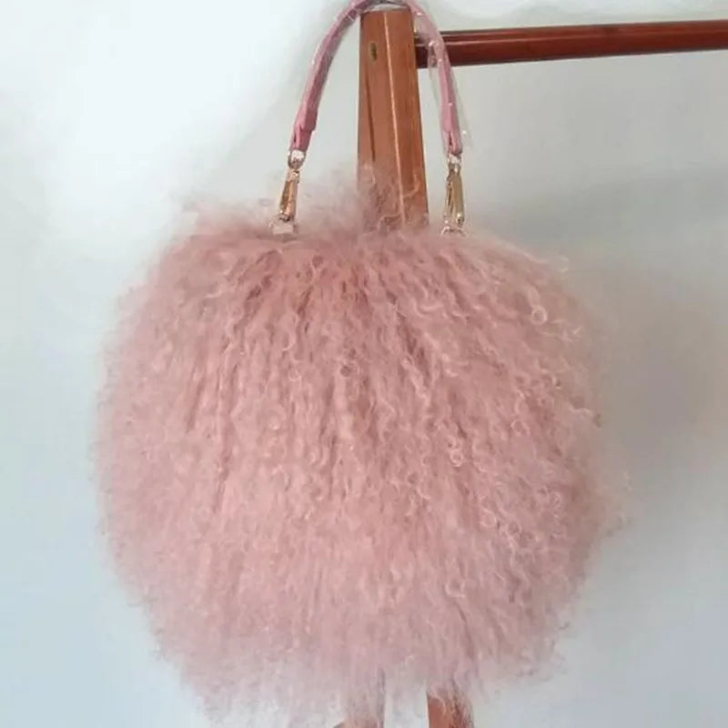 Soft Real Fur Wool Chain Shoulder Bag for Women Designer Purses and Handbags Women's Party Clutch Crossbody Bag High Quality