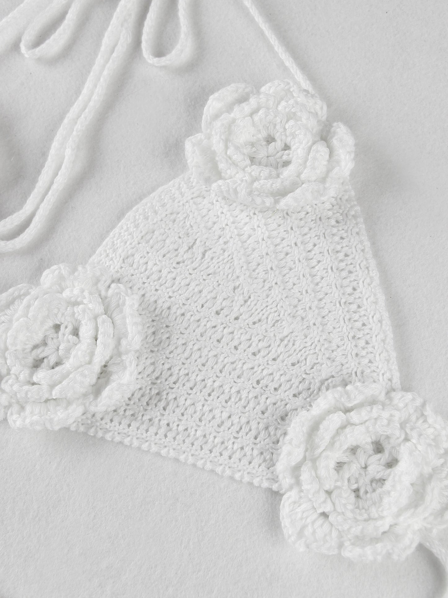 3 Piece Bikini Set 2025 Sexy Crochet Swimwear Floral Bathing Suit with Skirt Sheer Knit Beachwear Vacation Dresses Swimsuit K160