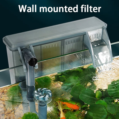 Fish Tank Filters External Aquarium Filter Waterfall Hang on Oxygenate Filter Three-in-one Aquarium Oil Film Removal Machine