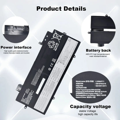 New LaptopBattery L20M4P71 For Lenovo ThinkPad X1 Carbon 9th Gen 10th Gen X1 Yoga 6th 7th Gen 2021 Series  L20D4P71 L20L4P71