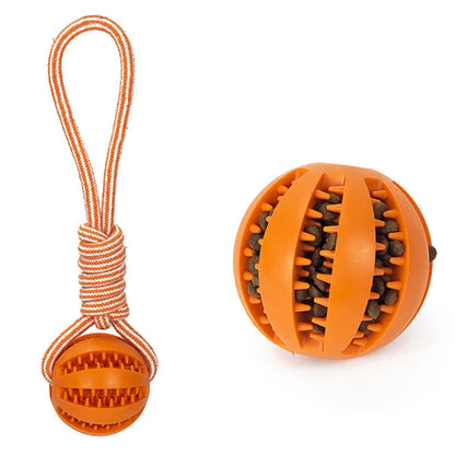 Leash dog toy Rubber leaky ball Pet products Grinding teeth cleaning teeth bite resistant Large, small dog interactive toy