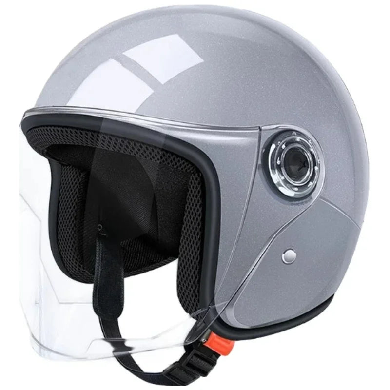 Motorcycle Helmet Men Woman Electric Riding Lens Helmet Four Seasons Comfortable Ventilation Adjustable Safety Helmet