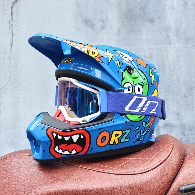 903-Motorcycle off-road helmet, fully covered electric vehicle, pulling full helmet, mountain downhill, all season