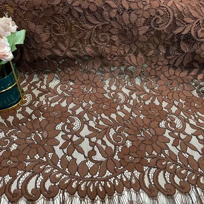 Lace Fabric By 1.5 Meters for Dresses Clothes Sewing White Blue Hollowed-out Plain Cloth Heavy Press Yarn Three-dimensional Mesh