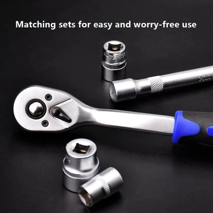72 Tooth Ratchet Wrench with Quick Release 1/4" 3/8" 1/2" Drive Ratchet Socket Wrench Auto Motorcycle Mechanic Repair Hand Tool