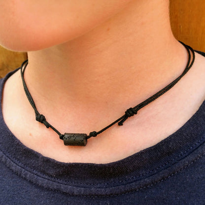 Men's Masculine & Adjustable Lava Necklace, Essential Oil Diffuser Necklace, Beach necklace, Boho necklace, 1pc