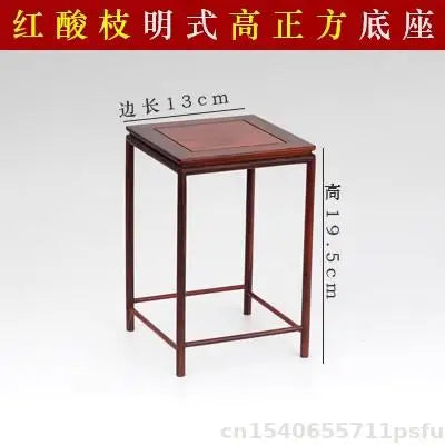 Stool Shape Wooden Pedestal Crafts Vase Flower Pot Bonsai Decorative Shelves Figurines Incense Display Stand Fish Tank Wood Base