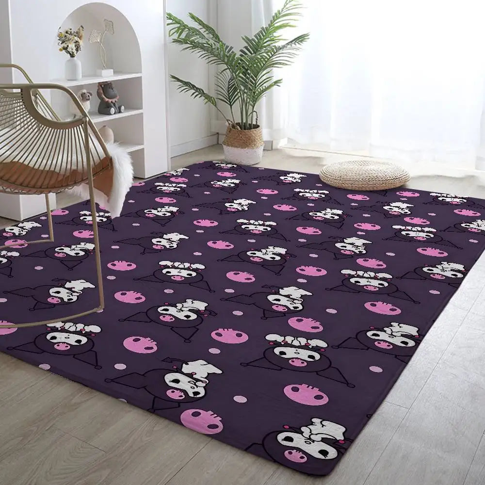 Cute Cartoon-K-Kuromi-S Kawaii Floor Mat Bathroom Absorbent Mat Simple Door Dirt-resistant Mat Home Kitchen Mat Foot Mat Entry