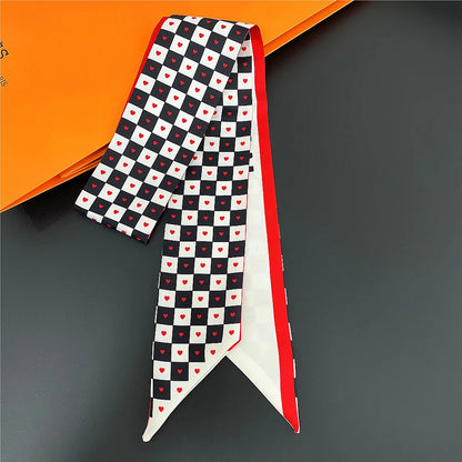2024 New Luxury Brand Scarf Tarot Women Scarf Bag Hair Skinny Silk Scarves Design Foulard Neckerchief Headband For Ladies