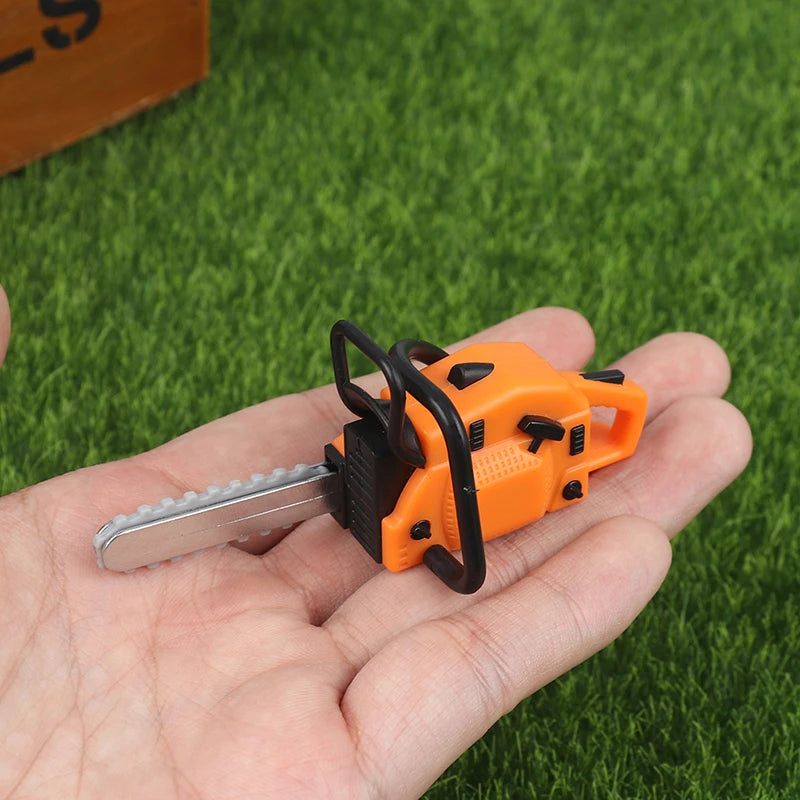 Dollhouse Chain Saw Lawn Mower Model Simulation Repair Tool Saw 1:12 Dolls Houses Miniature Furniture Garden Tools Accessories