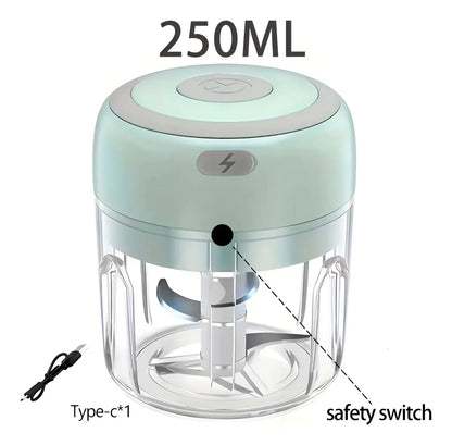 Meat Grinder, Vegetable Chopper, Electric Garlic Chopper, USB Rechargeable Mini Chopper, Small Food Processor, Vegetable Mixer