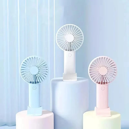 Portable Electric Handheld Small Fan Outdoor Powerful Silent Strong Wind Force Rechargeable Office Desk Dormitory Desktop Fan
