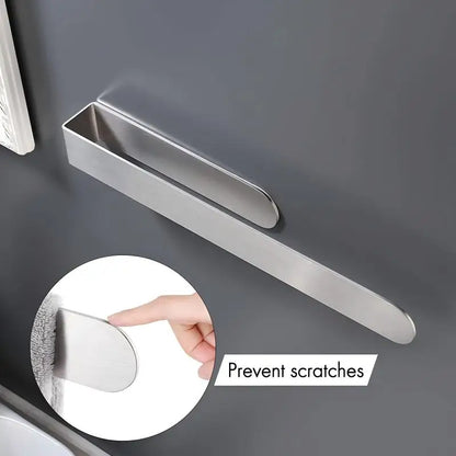 Towel Rack Non-punched Towel Bar Bathroom Accessories Self-adhesive Bathroom Kitchen Towel Hand Metal Rack Household Items