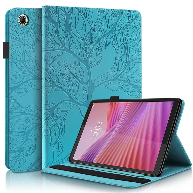 Tablet Funda For Lenovo Tab One 8.7 Case TB305FU TB305XU Emboss Tree Wallet Stand Cover For Lenovo Tab One / Lenovo Tab K9 Case
