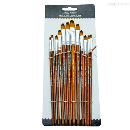 12/48pcs Acrylic Paint Brushes, Professional Synthetic Bristles Paint Brush Set Flat, Filbert,  Round, Angle Paint Brushes