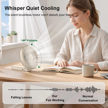 Portable Handheld Fan Folding Camping Fan 3600mAh Desktop USB Rechargeable Fan 199 Speed Powerful Wind Portable Outdoor Hand Fan