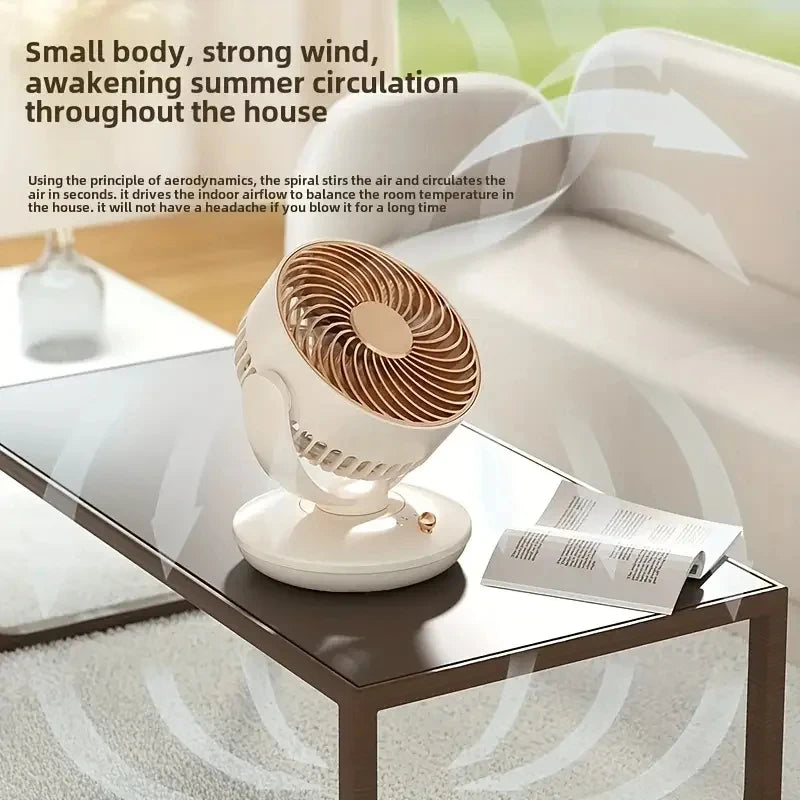 Portable Oscillating Mini Fan, USB Rechargeable Desk Fan with Long Battery Life, Personal Small Fan for Dorm, Car & Indoor Use