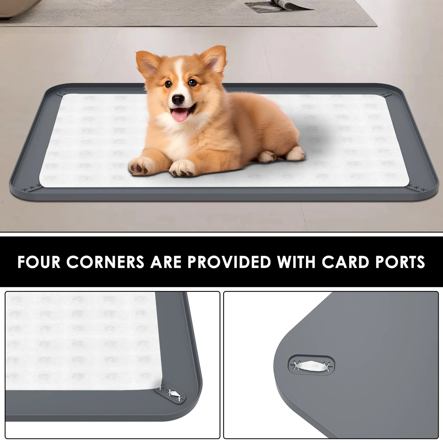 Dog Toilet Silicone Pee Pad Holder Foldable Leak Proof Foldable Puppy Potty Training Pad for Floor Protection Pet Supplies