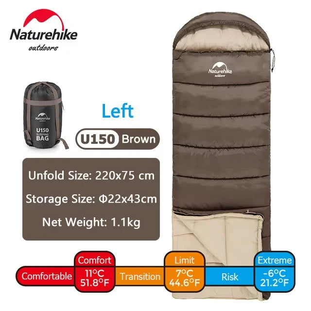Naturehike Warm Sleeping Bag Ultralight Waterproof Splicable Double Sleeping Quilt Outdoor Winter Envelope Sleeping Bags