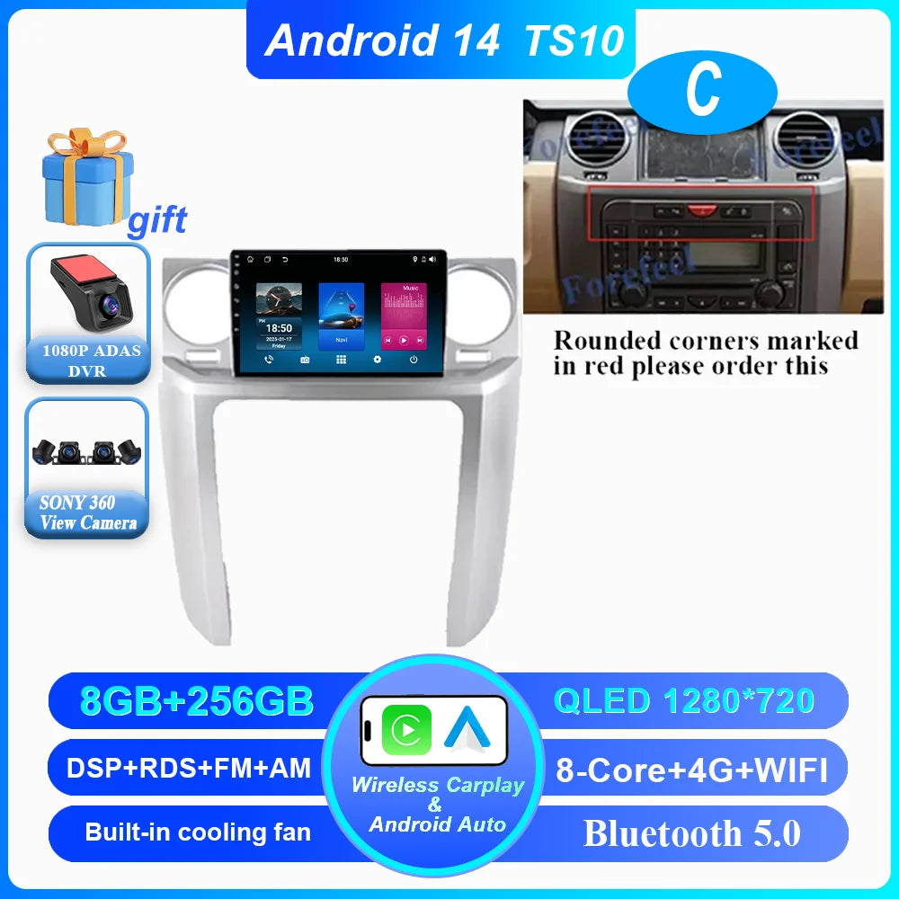 Car Android 16 GPS Navigation For Land Rover Discovery 3 2004 -2009 Auto Radio Stereo Multimidia Video Player Carplay NO 2DIN 4G