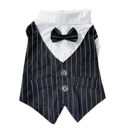 Pet Clothes Dog Shirt Dog Tuxedo Bow Tie Shirt for Boy Dog Wedding Party Bulldog Pug Puppy Costume Pet Teddy Summer Thin Outfits