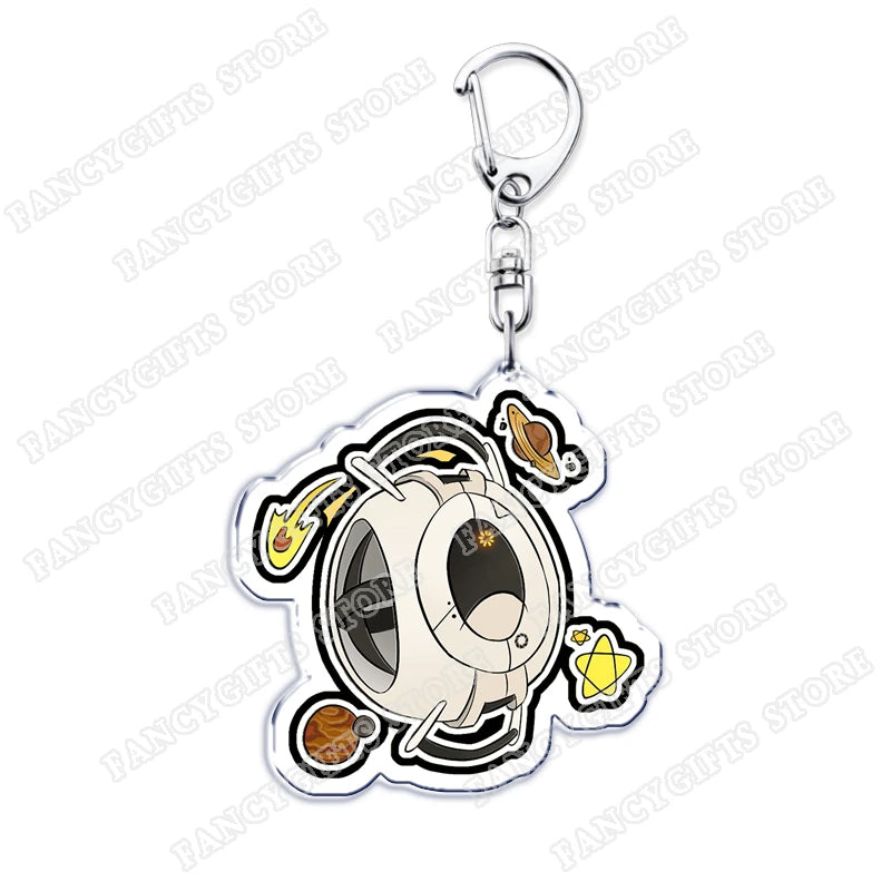 Popular Video Game Keychains for Accessories Bag Glados Aperture Laboratories Science Keyrings Jewelry Gamer Fans Gaming Gifts
