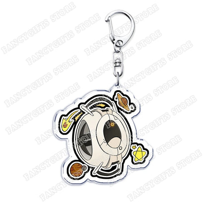 Popular Video Game Keychains for Accessories Bag Glados Aperture Laboratories Science Keyrings Jewelry Gamer Fans Gaming Gifts