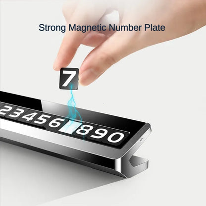 Car Temporary Parking Card Universal Rotate Phone Number Plate Aluminum Stickers Park Stop in Car-styling Auto Accessories