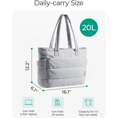 BAGSMART Tote Bag Large Capcity Women's Bags Puffer Padded Handbag For College School Portable Commuting Leisure Travel Pouch
