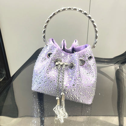 Handle Rhinestones Evening clutch Bag Purses and handbag luxury Designer shoulder bag Shiny Crystal Clutch purse bucket bag