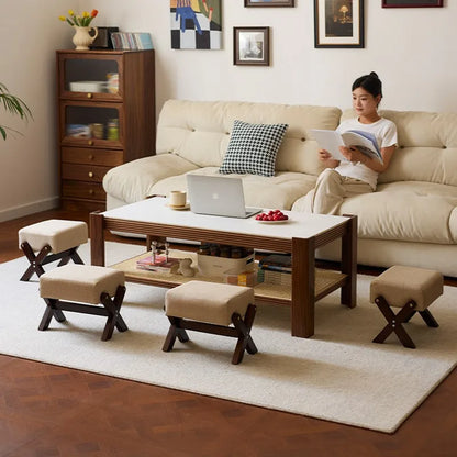 Solid Wood Small Stool Shoe Changing Stool Household Door Bench Low Stool Living Room Square Stool Children's Stool