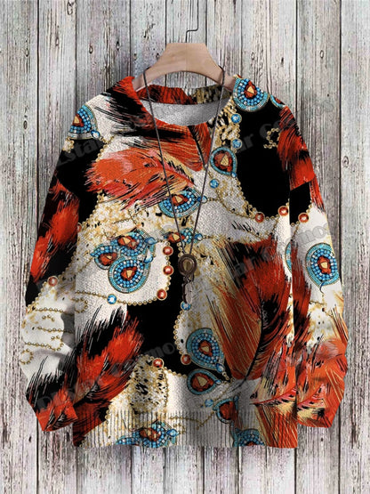 Vintage Frog Fun Art Pattern & Retro Owl Art 3D Printed Men's Knitted Pullover Winter Unisex Casual Knit Pullover Sweater ZZM98