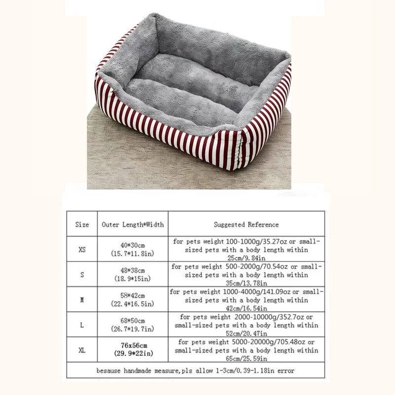 Cozy Print Pet Bed for Dogs & Cats - Soft Plush Warm Kennel Mat, Non-Slip Bottom, Ideal for Small to Medium Pets