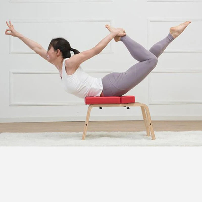 Wooden Stools Yoga Inverted Stool Yoga Assisted Inverted Device Leisure Fitness Auxiliary Yoga Bench Body Shaping Accessories