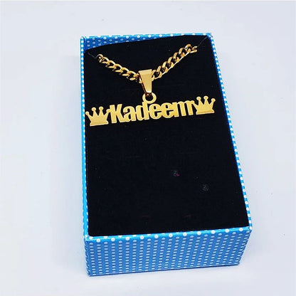 Custom Movable Big Name Pendant Necklace Stainless Steel Cuban Chain Nameplate Personalized Necklace For Women Fashion Jewelry
