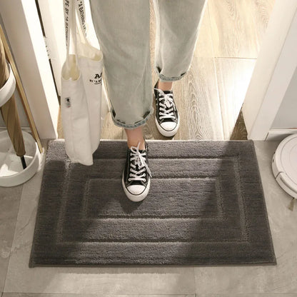 Thickened Bathroom Absorbent Floor Mat Solid Color Back Jacquard Quick-Drying Foot Pad Soft and Skin-Friendly Floor Carpet