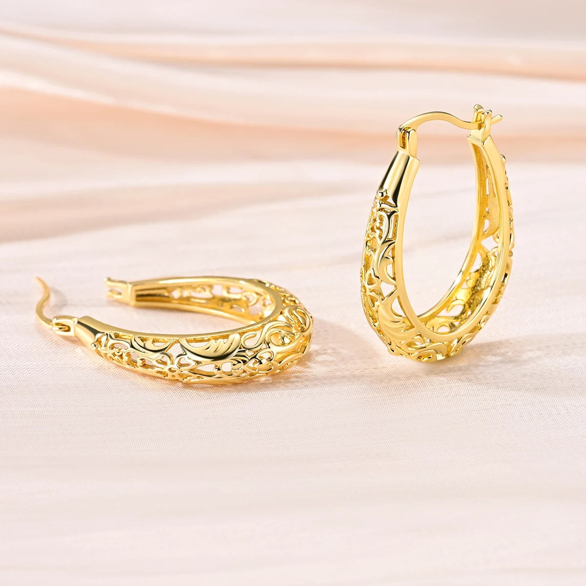 925 Sterling Silver Gold Drop Earrings For Woman Flower Round Sun Hoop Earring Pendientes Classic Original Woman Jewelry Gift
