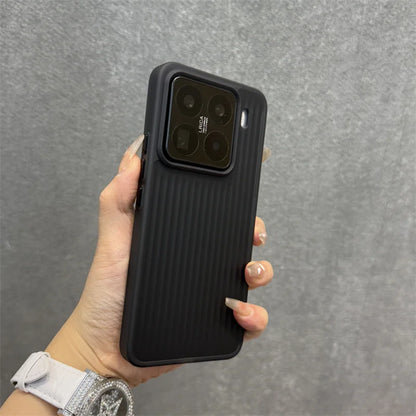 Soft Corrugated Magnetic Back Case For Xiaomi Mi 13 14 15 Pro 17 ProMax Shockproof Matte Clear Cover