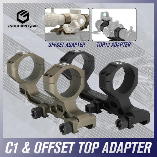 COMM C1 Modular Mount 1.54"/1.70" Optical Centerline Height 30/34mm Ring Size ScopeMount With Offset Optic Adapter