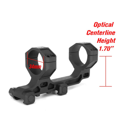 COMM C1 Modular Mount 1.54"/1.70" Optical Centerline Height 30/34mm Ring Size ScopeMount With Offset Optic Adapter