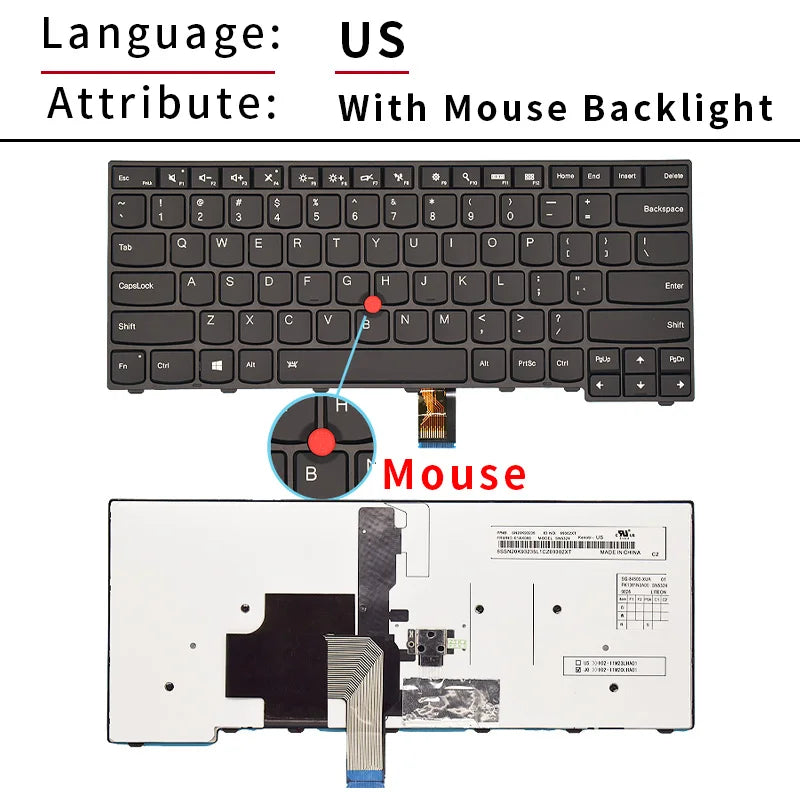 100%New US/Russian for Lenovo Thinkpad T440 T440S T431S T440P T450 T450S T460 E431 E440 L440 L450 L460 L470 Laptop Keyboard